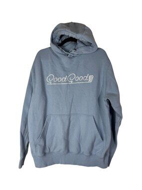 Good Good Blue Hoodie Mens Large Embroidered Logo Pocket Drawstring Hood Golf